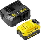 Зарядное устройство и 1 аккумулятор Stanley FATMAX V20, 18В, 4Ач, время зарядки 120 мин SFMCB14M1