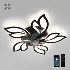 Люстра с вентилятором FAN ASTRA 85W+18W 5F APP черная Esllse управляемая светодиодная Ø680x120мм LED BLACK