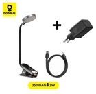 Портативна лампа на прищіпці Baseus Comfort Reading Mini Clip Lamp DGRAD-0G із вбудованим акумулятором 350 mAh + Подарунок Зарядний мережевий пристрій Baseus PD20W USB+Type-C