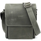 Мужская кожаная сумка-планшет TARWA стильный crossbody из натуральной кожи серый 51355