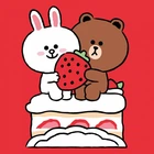 Картина за номерами Santi Line Friends. Коні, Браун та полуничний тортик 25х25 см (955035)