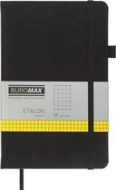 Блокнот Buromax Etalon 125x195 мм 96 листов в клеточку обложка из искусственной кожи Черная