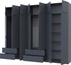 Шафа для одягу Doros Лукас 3+4 Графит 315х50х240 см