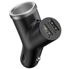 Автомобильное зарядное устройство BASEUS dual USB+cigarette lighter (2USB, 3.4A, 40W). Black