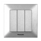 Выключатель трехклавишный Panasonic Arkedia Slim Серебро (WNTC0015-2SL)