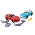 Развивающий конструктор Toys-plast "Машинка Автотюнинг" с отверткой, пластиковая гоночная машина 9,5x7x20,5 см