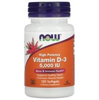 Вітамін Д3, Vitamin D-3, Now Foods, 5000 МО, 120 капсул