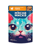 Влажный корм для кошек М'ясна Миска кусочки в соусе с курицей и печенью 100 г