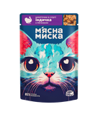 Влажный корм для кошек М'ясна Миска кусочки в соусе с индейкой и печенью 100 г