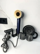 Фен Super Hair Dryer синий с ионизацией и турборежимом 5 насадок