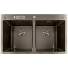 Мойка из нержавеющей стали MIXXUS MH8350-DK NANO-BLACK (3.0/0.8) цвет графит (MI7053)