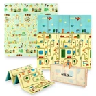 Дитячий складаний термокилимок Nils Fun MD04 City (195 x 180 см) — Двосторонній ігровий килимок XPE з дорогами та містом