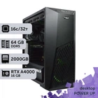 Рабочая станция PowerUp Desktop #504 Ryzen 9 9950x / 64 GB / SSD 2TB / NVIDIA Quadro RTX A4000 16GB специализированная вычислительная графическая система для архитекторов и инженеров