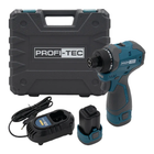 Мощный аккумуляторный шуруповерт PROFI-TEC PPCD5516Q : с АКБ 2 шт-16V х 2.0 Ah + ЗП (007153)