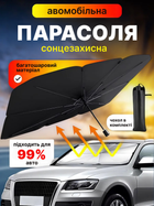 Парасоля на лобове скло в авто Car Umbrellas Сонцезахисна шторка Автомобільний козирок для захисту від сонця Чорний