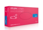 Розовые одноразовые нитриловые перчатки Nitrylex® PF Collagen с коллагеном M - изображение 1
