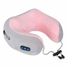 Массажная подушка для шеи с памятью U-Shaped Upgrade Vibration Pillow, от USB / Беспроводная подушка массажер