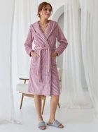 Халат женский из велсофта теплый с капюшоном зимний BARWA garments 0227/1 S Розовый (2110022711186)