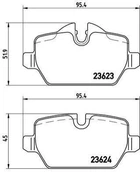 Тормозные колодки BREMBO P06037 BMW 1 Series, 3 Series 34216788183, 34216779294, 34216777240