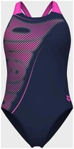 Купальник закритий для жінок Arena BRIGHT GLARE SWIMSUIT V BACK фіолетовий Жінки 42