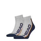 Носки Head Stripe Quarter 2-Pack синий, серый Уни 35-38