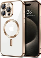 Чохол Wave Premium Metal Shining case with MagSafe (TPU) для Apple iPhone 15 Pro Max 6.7” Desert Titanium