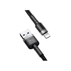 Дата кабель USB 2.0 AM to Lightning 1.0m Cafule 2.4A gray+black Baseus (CALKLF-BG1)