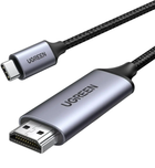 Кабель UGREEN MM142 USB-C to HDMI Male to Male Cable Aluminum Shell 1.5m (Gray Black)(UGR-50570)