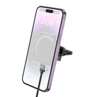 Утримувач HOCO Crystal magnetic wireless fast charging car holder HW17 (air outlet) |15W| grey
