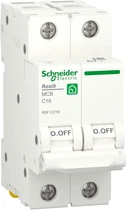 Автоматичний вимикач 2-полюсний Schneider Electric RESI9 2P 16A C 6 kA R9F12216