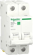 Автоматичний вимикач 2-полюсний Schneider Electric RESI9 2P 50A B 6 kA R9F02250