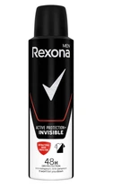 Антиперспирант-аэрозоль Rexona Men Активная защита Невидимая на черной и белой одежде 150 мл. (8720181564185)