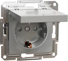 Розетка з кришкою з заземленням Schneider Electric Asfora Алюміній EPH3100161