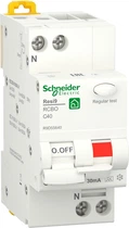 Диференціальний автомат Schneider Electric RESI9 40А 30мA 1P+N 6кA "С" тип А R9D55640