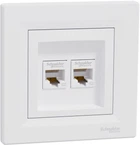 Розетка комп'ютерна Schneider Electric Asfora Electric RJ45 UTP кат. 5Е подвійна Біла EPH4400121