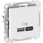 Розетка USB Schneider Electric Electric Sedna Design тип A+C, 3A, 45Вт Білий SDD111404