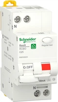 Диференціальний автомат Schneider Electric RESI9 25А 30мA 1P+N 6кA "С" тип А R9D55625