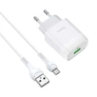 Сетевое зарядное устройство HOCO C72Q, Micro USB, QC3.0, 1 порт, 3.0A, 18Вт, белое