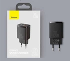 Сетевое зарядное устройство Baseus Compact Quick Charger 20W QC PD 1xUSB 1xType-C Black