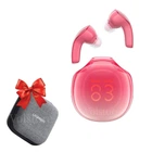 Беспроводные Bluetooth наушники Acefast T9 Crystal (AIR) Earbuds Grape + Подарок защитный чехол UGREEN ударопрочный кейс для наушников |TWS, вкладыши, Bluetooth 5.3, USB Type-C, до 30 часов работы, IPX4, встроенный микрофон| Красный