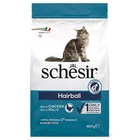 Сухий монопротеїновий корм Schesir Cat Hairball для виведення шерсті для дорослих котів з довгою шерстю з куркою