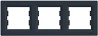 Тримісна рамка Schneider Electric Asfora горизонтальна антрацит EPH5800371