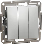 Вимикач 3-клавішний Schneider Electric Asfora алюміній EPH2100161