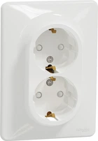 Подвійна розетка з заземленням Schneider Electric Sedna Design зі шторками Білий SDD311221