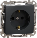 Розетка Schneider Electric Sedna Design з заземленням зі шторками Чорний SDD114022