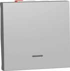 Перемикач 1-клавішний Schneider Electric Unica New 10А 2 модулі алюміній NU320330