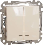Вимикач 2-клавішний з підсвіткою Schneider Electric Sedna Design Бежевий SDD112105L