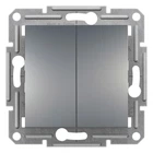 Переключатель двухклавишный Schneider Electric Asfora сталь EPH0600162