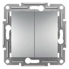 Переключатель двухклавишный Schneider Electric Asfora алюминий EPH0600161