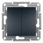 Переключатель двухклавишный Schneider Electric Asfora антрацит EPH0600171